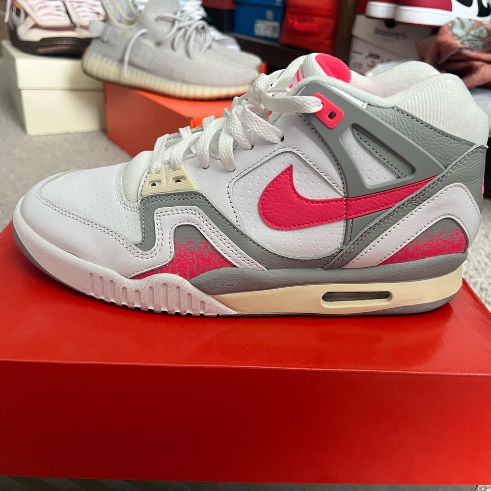 Nike White and Pink High-Top Sneakers